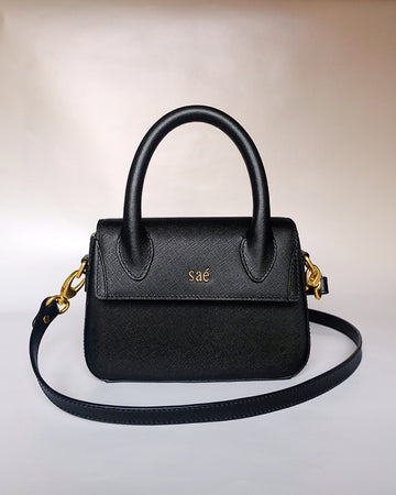 Harpe Saffiano leather in Obsidian Black